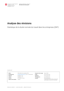 Statistique de la durée normale du travail dans les entreprises (DNT) - Analyse des révisions