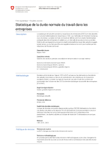 Statistique de la durée normale du travail dans les entreprises