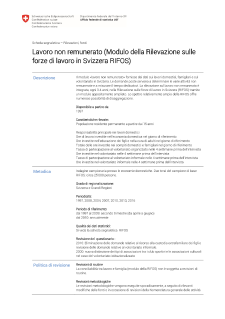 Lavoro non remunerato (Modulo della Rilevazione sulle forze di lavoro in Svizzera RIFOS)