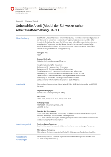 Unbezahlte Arbeit (Modul der Schweizerischen Arbeitskräfteerhebung SAKE)