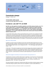 Condanne: calo dell'11% nel 2020