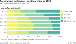 Exploitants et exploitantes par classe d'âge - Par classe de grandeur de l'exploitation