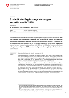 Statistik der Ergänzungsleistungen zur AHV und IV 2020
