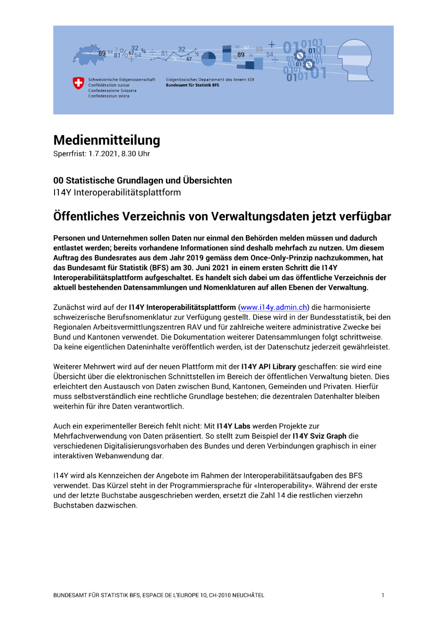 Öffentliches Verzeichnis von Verwaltungsdaten jetzt verfügbar