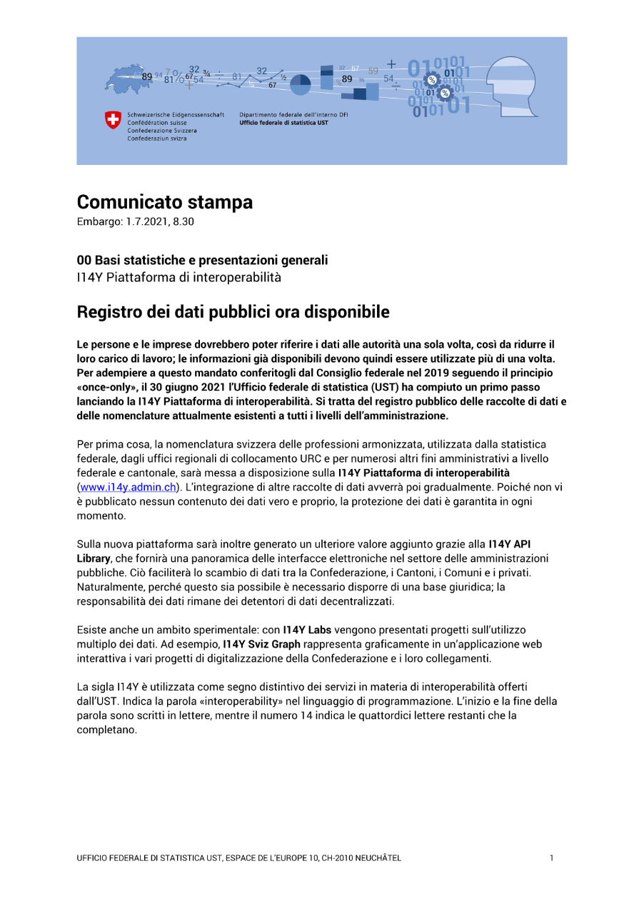 Registro dei dati pubblici ora disponibile