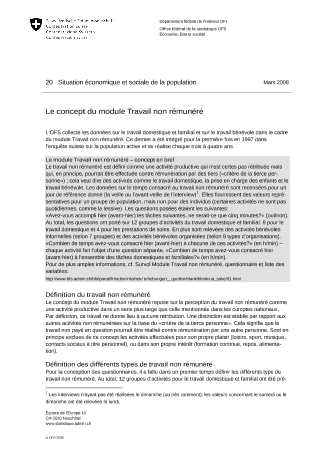 Le concept du module Travail non rémunéré