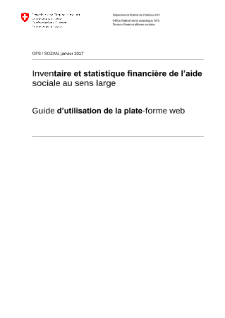 Inventaire et statistique financière de l'aide sociale au sens large. Guide d'utilisation de la plate-forme web