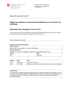 Explication des messages d'erreur et des valeurs seuils V16.1