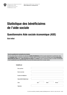 Questionnaire Aide sociale économique (ASE) - Etat initial