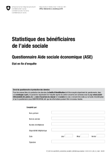 Questionnaire Aide sociale économique (ASE) - Etat en fin d'enquête