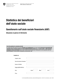 Questionario sull'aiuto sociale finanziario (ASF) - Situazione al giorno di riferimento