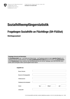 Fragebogen Sozialhilfe an Flüchtlinge (SH-FlüStat) - Stichtagszustand