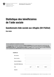 Questionnaire Aide sociale aux réfugiés (SH-FlüStat) - Etat initial