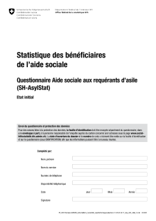 Questionnaire Aide sociale aux requérants d'asile (SH-AsylStat) - Etat initial