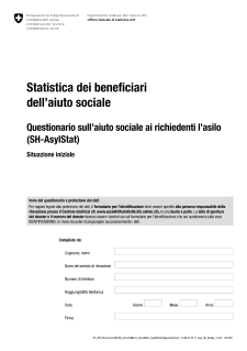 Questionario sull'aiuto sociale ai richiedenti l'asilo (SH-AsylStat) - Situazione iniziale