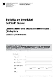 Questionario sull'aiuto sociale ai richiedenti l'asilo (SH-AsylStat) - Situazione al giorno di riferimento