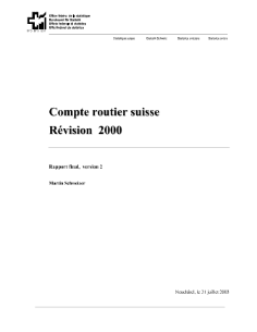 Compte routier suisse «Révision 2000», Rapport final, version 2, OFS