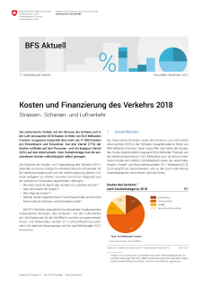 Kosten und Finanzierung des Verkehrs 2018