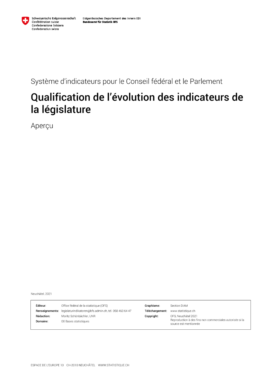 Concept pour la qualification de l'évolution des indicateurs de la législature