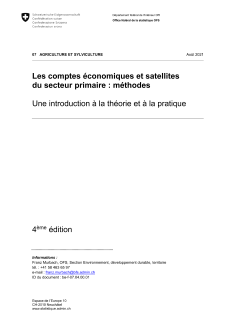 Les comptes économiques et satellites du secteur primaire: méthodes