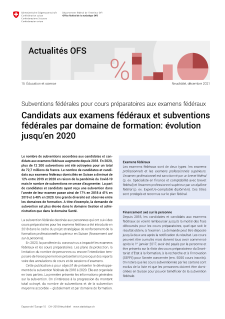 Subventions fédérales pour cours préparatoires aux examens fédéraux