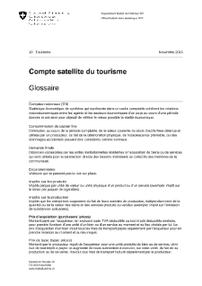 Compte satellite du tourisme, glossaire