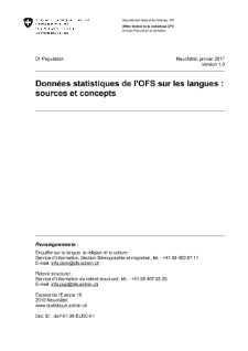 Sources et concepts des données statistiques de l'OFS sur les langues