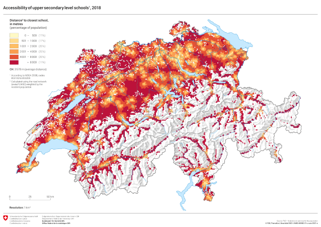 Accessibility of upper secondary level schools