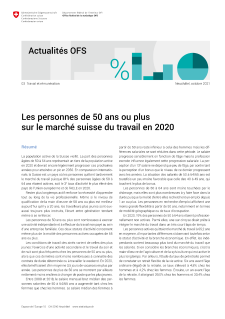Les personnes de 50 ans ou plus sur le marché suisse du travail en 2020