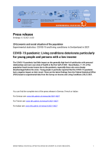 COVID-19 pandemic: Living conditions deteriorate particularly for young people and persons with a low income