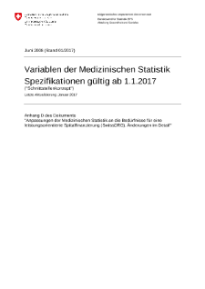 Medizinische Statistik der Krankenhäuser - Variablen der Medizinischen Statistik. Spezifikationen gültig ab 1.1.2017