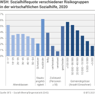 WSH: Sozialhilfequote verschiedener Risikogruppen in der wirtschaftlichen Sozialhilfe
