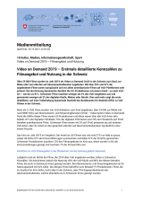 Video on Demand 2019 - Erstmals detaillierte Kennzahlen zu Filmangebot und Nutzung in der Schweiz