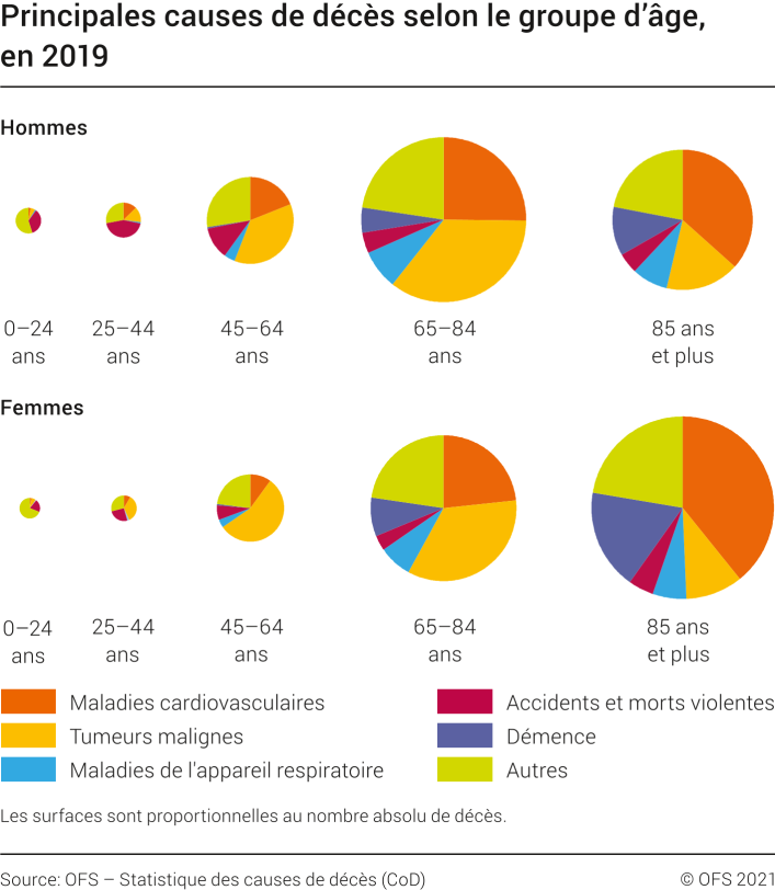 Principales causes de décès selon le groupe d'âge, en 2019