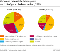 Verlorene potenzielle Lebensjahre nach häufigsten Todesursachen