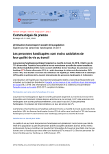 Les personnes handicapées sont moins satisfaites de leur qualité de vie au travail