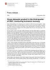 Gross domestic product in the 3rd quarter 2021 - Continuing economic recovery
