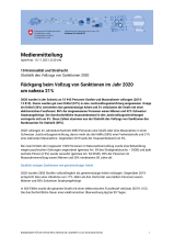 Rückgang beim Vollzug von Sanktionen im Jahr 2020 um nahezu 21%