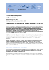 Les exécutions de sanctions ont diminué de près de 21% en 2020