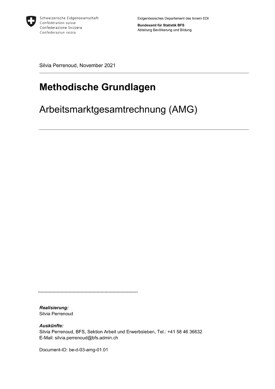 Methodische Grundlagen - Arbeitsmarktgesamtrechnung (AMG)