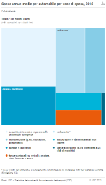 Spese annue medie per automobile per voce di spesa