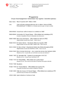 Programme du groupe d'accompagnement de l'harmonisation des registres - Caractères spéciaux - du 31 janvier 2017