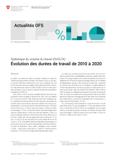 Évolution des durées de travail de 2010 à 2020