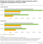 Montant des versements en capital des caisses de pensions, selon la combinaison de prestations et le sexe, en 2020