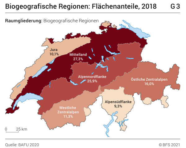 Biogeografische Regionen Flächenanteile