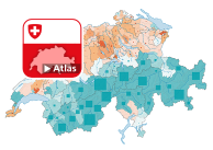 Variation des plans d'eau et surfaces humides* (plans d'eau, glaciers, biotopes humides) dans la superficie totale