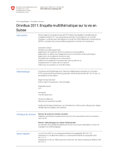 Omnibus 2011: Enquête multithématique sur la vie en Suisse