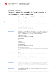 Omnibus 2019: Qualité de l'environnement et comportements environnementaux