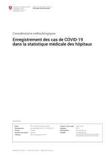 Considérations méthodologiques - Enregistrement des cas de COVID-19 dans la statistique médicale des hôpitaux