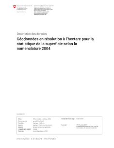 Statistique de la superficie selon la nomenclature 2004: Description des données